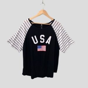 Women's Plus Size 4th Of July American Flag Shirt NWT Size 24W